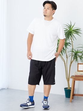 「ぽっちゃり」｜ニッセンラージメンズモデルさん（メンズ・172cm）の夏コーディネート