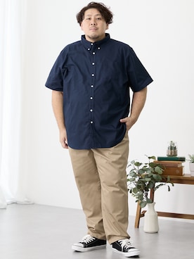 「大きいサイズ」｜ニッセンラージメンズモデルさん（メンズ・178cm）の秋コーディネート