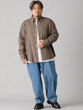 「大きいサイズ」｜ニッセンラージメンズモデルさん（メンズ・172cm）の秋コーディネート