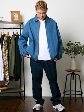 「大きいサイズ」｜「アイテム（ジャケット/アウター）」を使った、ニッセンラージメンズモデルさん（メンズ・181cm）の冬コーディネート