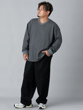 「大きいサイズ」｜ニッセンラージメンズモデルさん（メンズ・172cm）の秋コーディネート