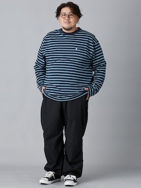 「大きいサイズ」｜ニッセンラージメンズモデルさん（メンズ・178cm）の秋コーディネート