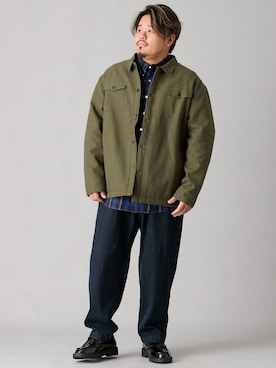 「大きいサイズ」｜ニッセンラージメンズモデルさん（メンズ・172cm）の秋コーディネート