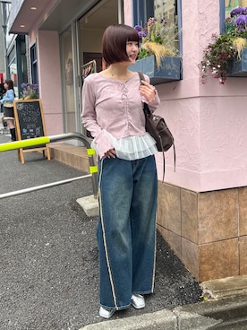 「w closet（ダブルクローゼット）のアイテム」を使った、せらさん（レディース・160cm）の春コーディネート