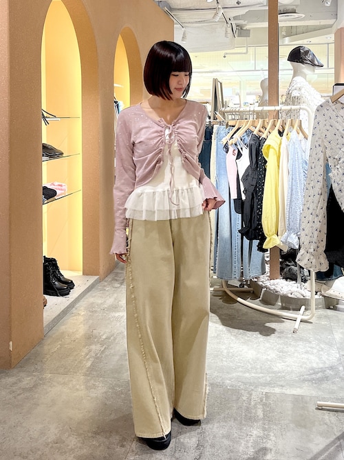 フリル付きキャミソール 3色セット カップ付き/3色展開】チュールフリルキャミ（キャミソール）｜w closet
