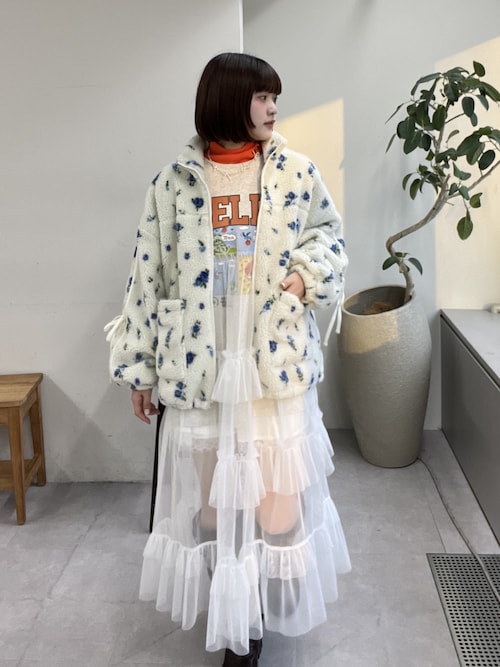 セール】花柄ボアラインブルゾン（ブルゾン）｜w closet（ダブル