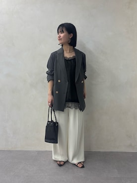 「Jena espace merveilleux(ジェナ エスパスメルヴェイユ)の【WEB限定】ダブルボタンJK(ベスト、グレー系)」を使った、さらさん(レディース・152cm)の春コーディネート
