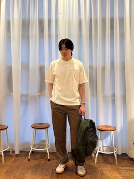 「アイテム（その他、グリーン系）」を使った、KIMさん（メンズ・176cm）の夏コーディネート