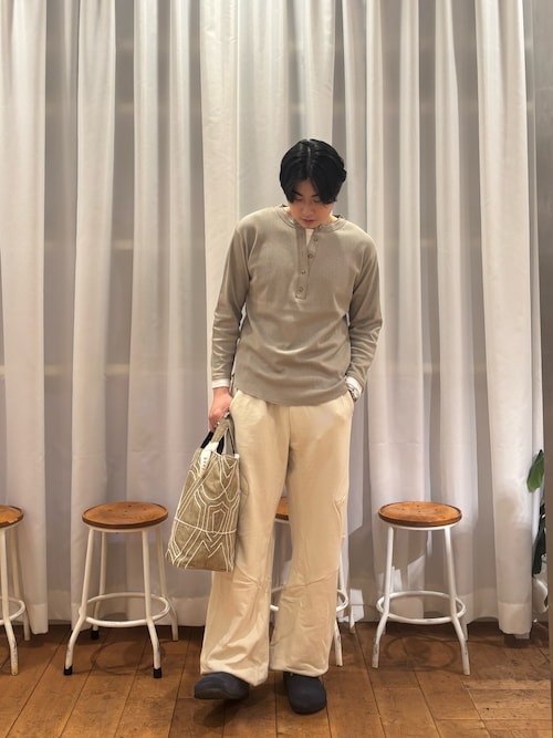 セール】レイヤード風ワッフルヘンリープルオーバー（Tシャツ