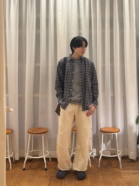 「アイテム（サンダル）」を使った、KIMさん（メンズ・175cm）の秋コーディネート