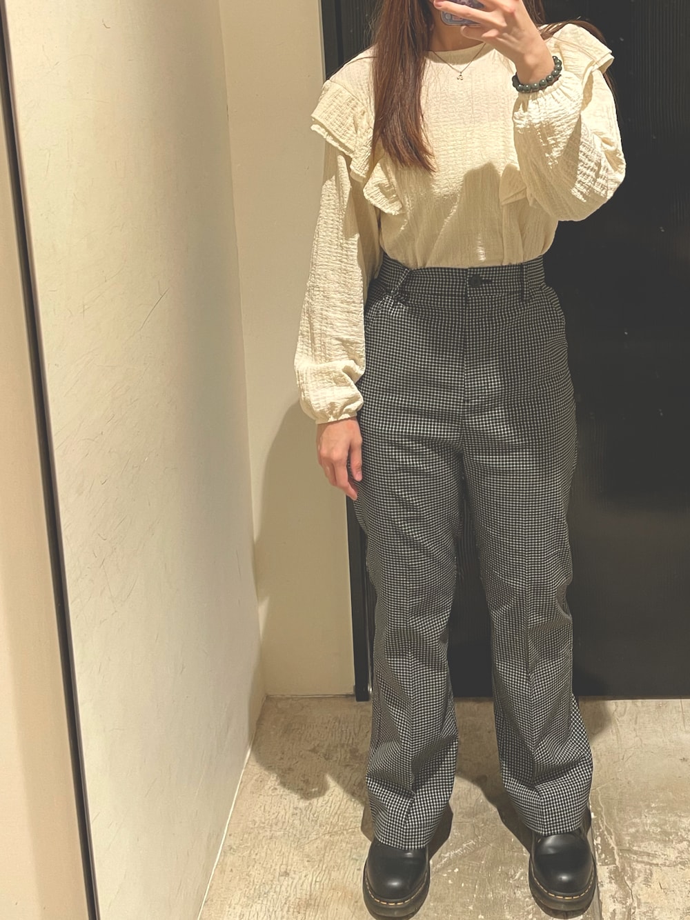 「ZARA KIDSのアイテム（シャツ/ブラウス、ベージュ系）」を使った、laleloveさん（レディース・156cm）の冬コーディネートの1枚目の写真