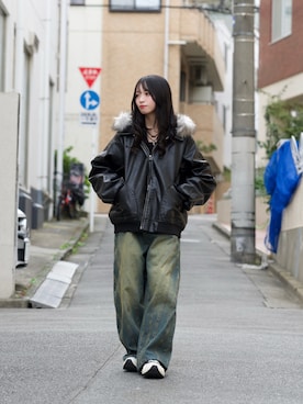 「アイテム（ブルゾン）」を使った、かるしうむさん（レディース・153cm）の秋コーディネート