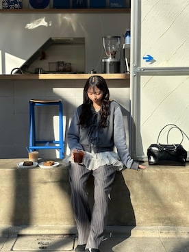 「アイテム（パーカー）」を使った、かるしうむさん（レディース・153cm）の秋コーディネート