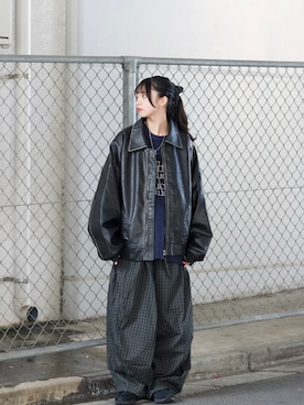 「アイテム（シュシュ）」を使った、かるしうむさん（レディース・153cm）の秋コーディネート