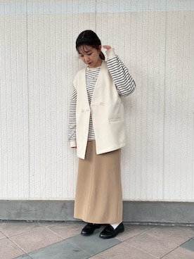 「CPCM」｜「アイテム（ベスト）」を使った、rinaさん（レディース・158cm）の冬コーディネート