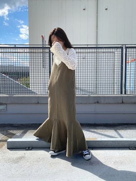 「秋トレンド2021」｜「アイテム（ワンピース/ドレス）」を使った、rinaさん（レディース・158cm）の秋コーディネート
