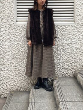 「CPCM」｜「アイテム（ワンピース/ドレス）」を使った、rinaさん（レディース・158cm）の冬コーディネート