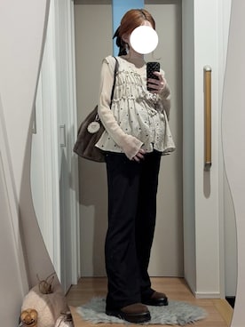 「アイテム（バレッタ/ヘアクリップ、ブラック系）」を使った、　hinachi さん（レディース・160cm）の秋コーディネート