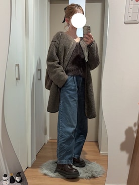 「アイテム（ノーカラージャケット）」を使った、　hinachi さん（レディース・160cm）の秋コーディネート