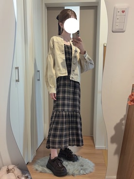 「アイテム（バレッタ/ヘアクリップ）」を使った、　hinachi さん（レディース・160cm）の秋コーディネート