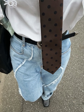「アイテム（ネクタイ）」を使った、やもさん（レディース・154cm）の秋コーディネート