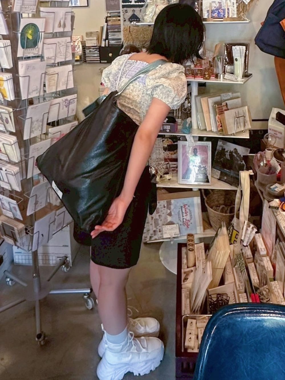 「パフスリーブ、ショートパンツ、パッチワーク、厚底シューズ、厚底ブーツ、おでかけコーデ、カジュアルスタイル、大人かわいい、低身長女子、淡色コーデ、淡色女子、夏コーデ、夏」｜「Alley by w closetの【Alley】レースアップニットブーツ（ブーツ、ホワイト系）」を使った、やもさん（骨格ナチュラル・レディース・154cm）の夏コーディネートの1枚目の写真