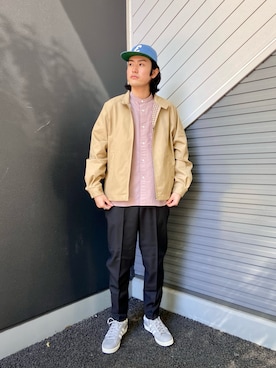 「FORK&SPOON」｜「アイテム（スラックス）」を使った、soraさん（メンズ・178cm）の冬コーディネート