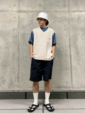 「URBAN RESEARCH Sonny Label（アーバンリサーチサニーレーベル）のアイテム（帽子）」を使った、soraさん（メンズ・178cm）の夏コーディネート