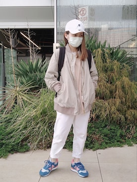 「PUAL CE CIN（ピュアルセシン）のアイテム（ブルゾン）」を使った、あおいちごさん（レディース・152cm）の春コーディネート