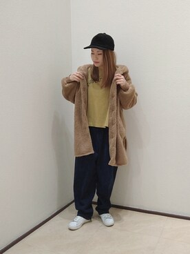 「ゆるニット」｜「アイテム（その他アウター）」を使った、あおいちごさん（レディース・152cm）の冬コーディネート