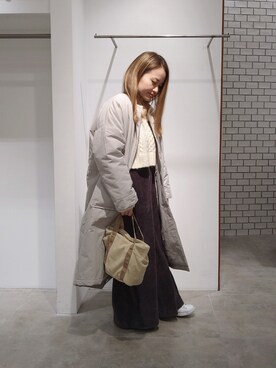 「大人ガーリー」｜「アイテム（モッズコート）」を使った、あおいちごさん（レディース・152cm）の秋コーディネート
