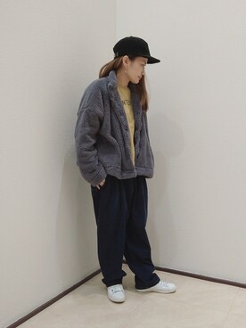 「ゆるニット」｜「アイテム（その他アウター）」を使った、あおいちごさん（レディース・152cm）の冬コーディネート