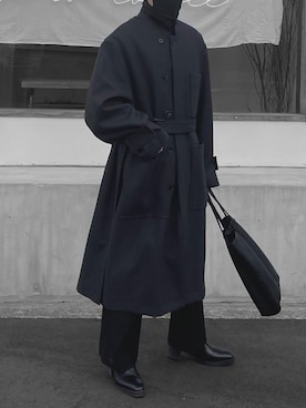 「stein（シュタイン）のアイテム（トレンチコート）」を使った、Noah (ノア)  さん（メンズ・170cm）の冬コーディネート