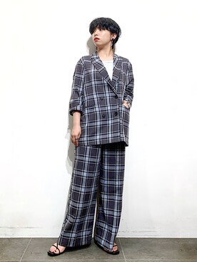 「アイテム（タンクトップ、グレー系）」を使った、なな‎‪𓍯 ‬さん（レディース・155cm）の夏コーディネート