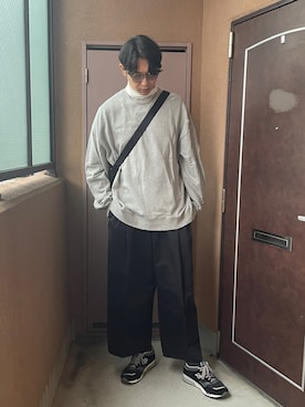 「アイテム（スウェット）」を使った、MKさん（メンズ・185cm）の秋コーディネート