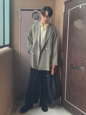 「アイテム（トートバッグ）」を使った、MKさん（メンズ・185cm）の秋コーディネート