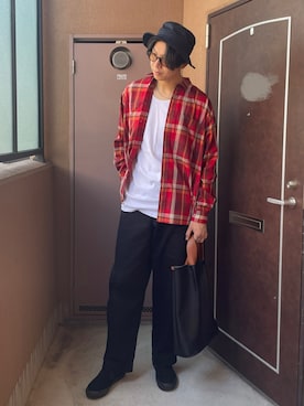 「アイテム（スリッポン）」を使った、MKさん（メンズ・185cm）の秋コーディネート