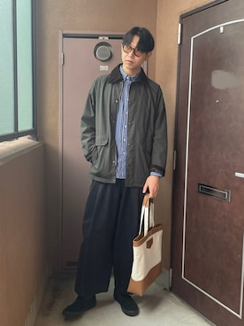 「アイテム（その他アウター、グリーン系）」を使った、MKさん（メンズ・185cm）の秋コーディネート