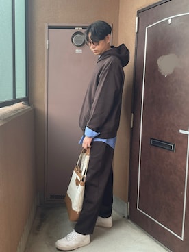 「アイテム（トートバッグ）」を使った、MKさん（メンズ・185cm）の秋コーディネート