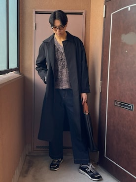 「アイテム（ステンカラーコート）」を使った、MKさん（メンズ・185cm）の秋コーディネート