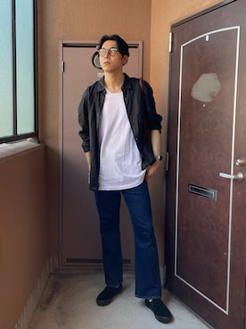 「アイテム（タンクトップ）」を使った、MKさん（メンズ・185cm）の秋コーディネート