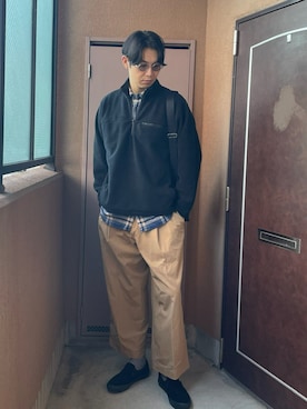 「アイテム（スリッポン）」を使った、MKさん（メンズ・185cm）の冬コーディネート