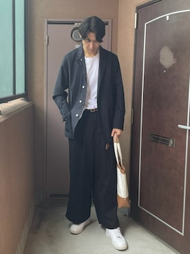 「アイテム（カバーオール）」を使った、MKさん（メンズ・185cm）の秋コーディネート