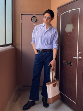 「アイテム（トートバッグ）」を使った、MKさん（メンズ・185cm）の秋コーディネート