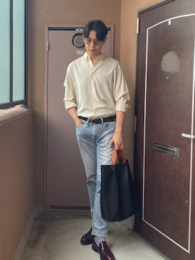 「アイテム（トートバッグ）」を使った、MKさん（メンズ・185cm）の秋コーディネート