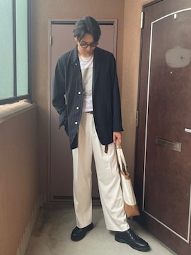 「アイテム（カバーオール）」を使った、MKさん（メンズ・185cm）の秋コーディネート