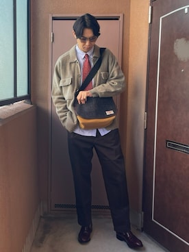 「アイテム（ネクタイ）」を使った、MKさん（メンズ・185cm）の秋コーディネート