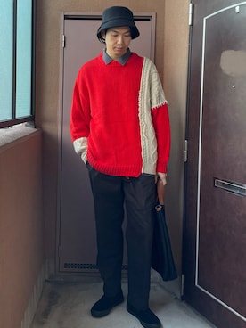 「アイテム（スリッポン）」を使った、MKさん（メンズ・185cm）の冬コーディネート