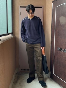 「アイテム（トートバッグ）」を使った、MKさん（メンズ・185cm）の秋コーディネート