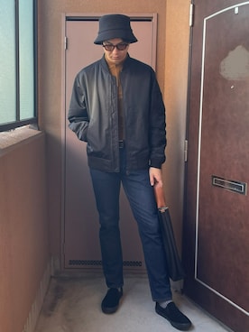 「アイテム（ポロシャツ）」を使った、MKさん（メンズ・185cm）の秋コーディネート